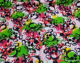 Flannel Fabric - Crossbone Pastel - By the Yard - 100% Cotton Flannel