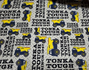 Character Flannel Fabric - Tonka Tough Yellow - By the yard - 100% Cotton Flannel