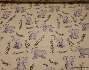 Flannel Fabric - Sweet Elephants on Yellow - By the yard - 100% Cotton Flannel
