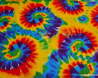 Flannel Fabric - Rainbow Tie Dye Swirl - By the yard - 100% Cotton Flannel