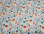 Character Flannel Fabric - Winnie the Pooh Forest on White - By the yard - 100% Cotton Flannel