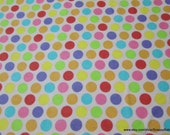 Flannel Fabric - Dots Multi - By the yard - 100% Cotton Flannel