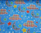 Flannel Fabric - Dot Moon Blue - By the yard - 100% Cotton Flannel