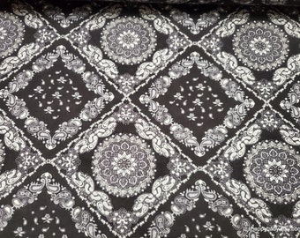 Premium Flannel Fabric - Black Bandana Premium - By the Yard - 100% Cotton Flannel