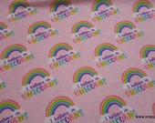 Flannel Fabric - I Believe in Unicorns Pink - By the yard - 100% Cotton Flannel