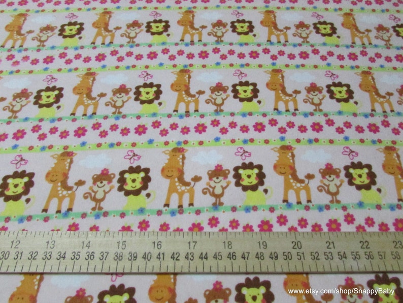 Flannel Fabric Jungle Animal Stripe By the yard 100% Cotton Flannel image 2