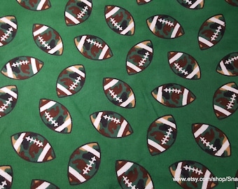 Flannel Fabric - Camo Football - By the yard - 100% Cotton Flannel
