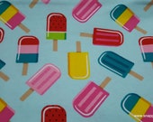 Flannel Fabric - Summer Popsicles - By the yard - 100% Cotton Flannel