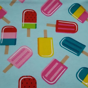 Flannel Fabric - Summer Popsicles - By the yard - 100% Cotton Flannel