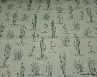 Flannel Fabric - Tonal Green Cactus - By the yard - 100% Cotton Flannel