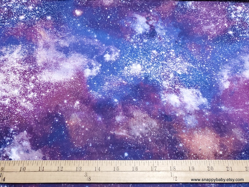Flannel Fabric Purple Galaxy by the Yard 100 Cotton Etsy