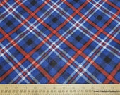 Flannel Fabric - Navy Red Bias Plaid - By the yard - 100% Cotton Flannel