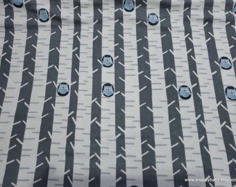 Flannel Fabric - Forest Owls in Birch Trees - By the yard - 100% Cotton Flannel