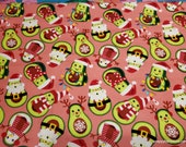 Christmas Flannel Fabric - Avochristmas - By the yard - 100% Cotton Flannel