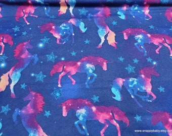 Flannel Fabric - Magic Unicorns in Space - By the yard - 100% Cotton Flannel