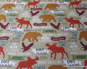 Flannel Fabric - Forest Lake - By the yard - 100% Cotton Flannel