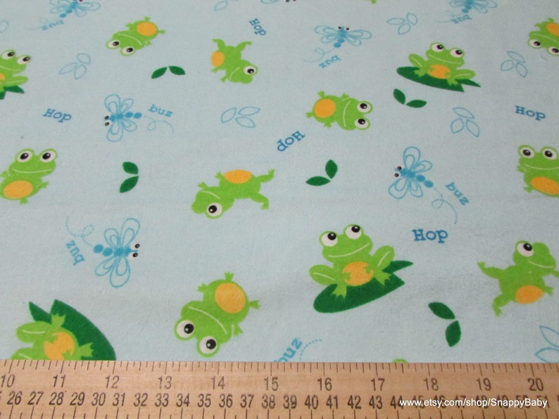 Flannel Fabric Dragonflies and Frogs by the Yard 100 Etsy