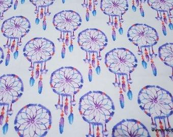 Flannel Fabric - Watercolor Dreamcatchers - By the yard - 100% Cotton Flannel