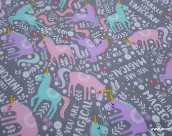 Flannel Fabric - Sparkle Like a Unicorn - By the yard - 100% Cotton Flannel