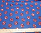 Character Flannel Fabric - Spiderman Logo Toss - By the yard - 100% Cotton Flannel