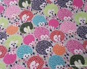 Flannel Fabric - Bright Porcupines - By the yard - 100% Cotton Flannel