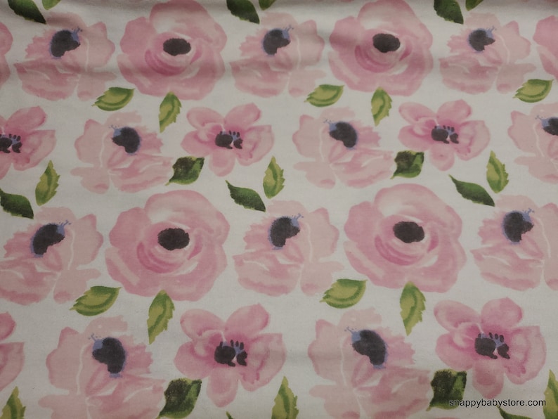 Flannel Fabric Hazel Watercolor Floral By the yard 100% Cotton Flannel image 1