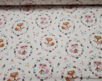Flannel Fabric - Autumn Vixen Cream - By the yard - 100% Cotton Flannel