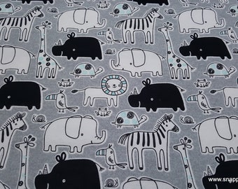 Flannel Fabric - Gray Blue Safari - By the yard - 100% Cotton Flannel