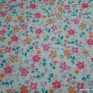 Flannel Fabric - Coral Blue Floral Mix - By the yard - 100% Cotton Flannel