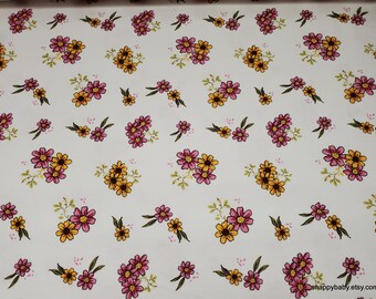 Flannel Fabric - Bright Blooms Ditsy - By the Yard - 100% Cotton Flannel
