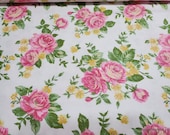 Flannel Fabric - Large Pink Floral - By the yard - 100% Cotton Flannel