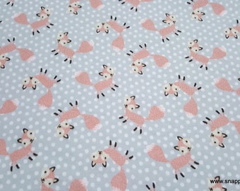Flannel Fabric - Fox Dot - By the yard - 100% Cotton Flannel