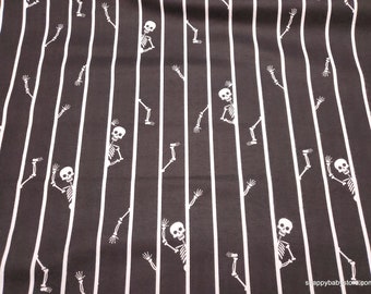 Flannel Fabric - Boo Skeleton - By the yard - 100% Cotton Flannel