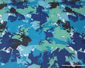 Flannel Fabric - Frog Camo - By the yard - 100% Cotton Flannel