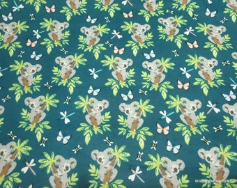 Flannel Fabric - Koalas in Trees - By the yard - 100% Cotton Flannel