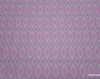 Flannel Fabric - Pink with Gray Geo - By the yard - 100% Cotton Flannel