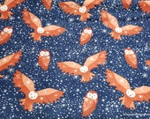 Flannel Fabric - Owls in the Night - By the yard - 100% Cotton Flannel