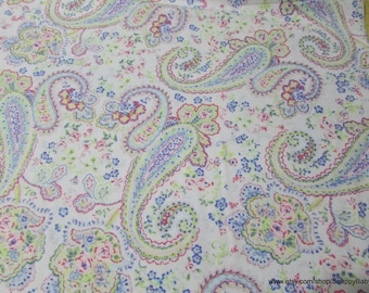 Flannel Fabric - Pastel Paisley  - By the yard - 100% Cotton Flannel