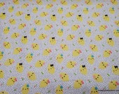 Flannel Fabric - Zest Friends White - By the yard - 100% Cotton Flannel