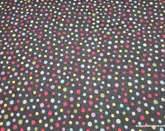 Premium Flannel Fabric - Bonnie Butterflies Dots on Black Premium - By the yard - 100% Cotton Flannel