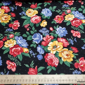 Premium Flannel Fabric Pemberley Floral Black Premium By the yard 100% Cotton Flannel image 2