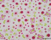 Flannel Fabric - Ditzy Butterflies - By the yard - 100% Cotton Flannel