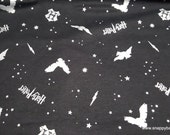 Character Flannel Fabric - Harry Potter In the Night Sky Black Metallic - By the yard - 100% Cotton Flannel