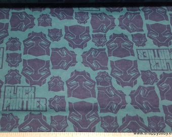 Character Flannel Fabric - Marvel Packed Black Panther - By the yard - 100% Cotton Flannel