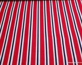 Flannel Fabric - Red White Blue Stripe - By the yard - 100% Cotton Flannel