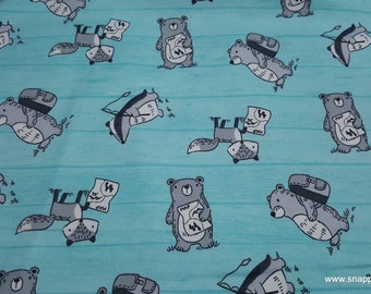Flannel Fabric - Wild Tossed Animals - By the yard - 100% Cotton Flannel