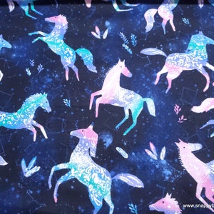 Flannel Fabric - Celestial Horse - By the yard - 100% Cotton Flannel