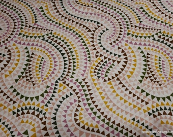 Flannel Fabric - Triangle Swirl Beige - By the yard - 100% Cotton Flannel