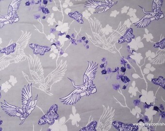 Flannel Fabric - Wanderer Birds - By the yard - 100% Cotton Flannel