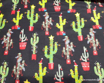 Christmas Flannel Fabric - Christmas Cacti -By the Yard - 100% Cotton Flannel